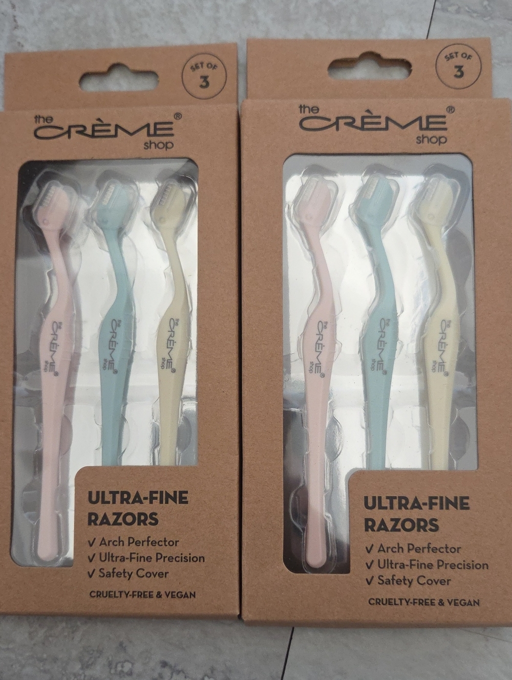 The Creme Shop Ultra-Fine Razors Set Facial Razors 2 Boxes Of 3